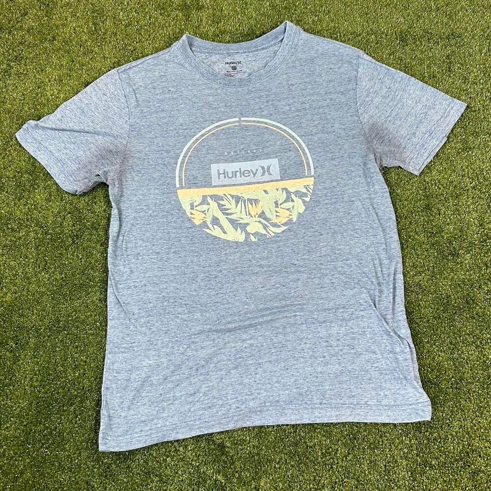 Hurley Men's Grey and Blue T-shirt